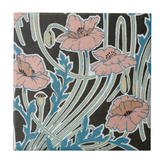 Carreau En Céramique élégant pavot islandais design art nouveau