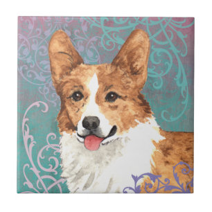 Carreau En Céramique Elégant Pembroke Welsh Corgi
