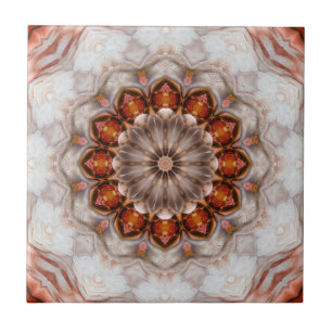 Carreau En Céramique Elégant Rose en plumes Florales Gold Carrelage géo