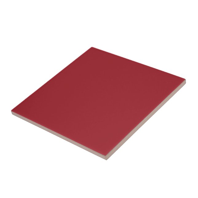 Carreau En Céramique Elégant Sceau rouge, teinte foncée couleur solide  (Côté)