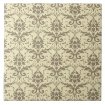 Elégante crème et tan Damask