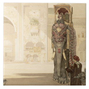 Carreau En Céramique Éléphant cérémonieux, "du livre de jungle" par