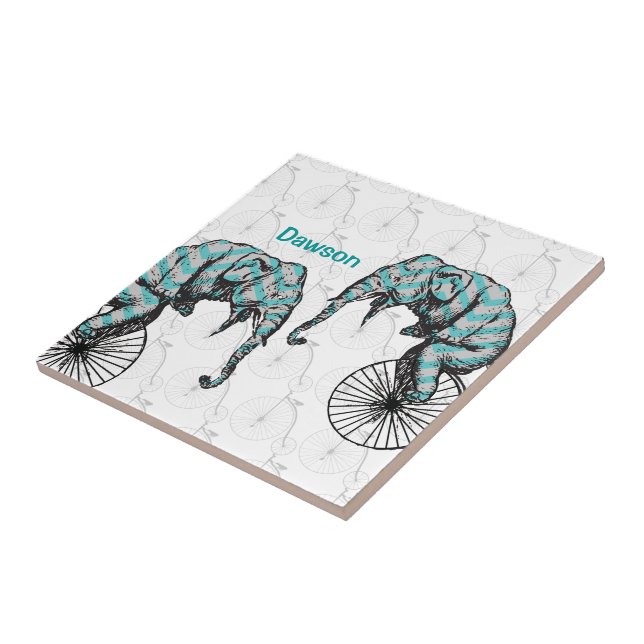 Carreau En Céramique Elephants Plus Vélos Égale YIKES! (Côté)
