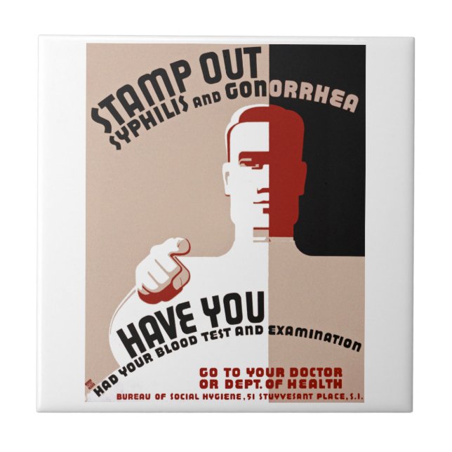 Carreau En Céramique Éliminer la syphilis et la gonorrhée (Devant)
