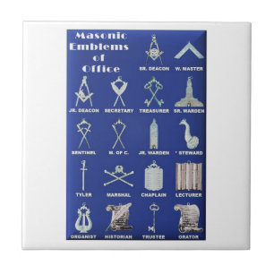 Carreau En Céramique Emblèmes de maçons de bureau