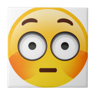 Carreau En Céramique Emoji Embarrassed avec les joues rincées