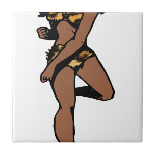 Carreau En Céramique empreinte de léopard africain pin up