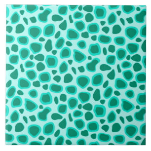 Carreau En Céramique Empreinte de léopard - turquoise et Aqua