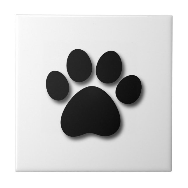 Carreau En Céramique Empreinte de patte espiègle de chien pour la PATTE (Devant)