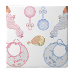 Carreau En Céramique Empreintes de pas adorables mignonnes de crèche de
