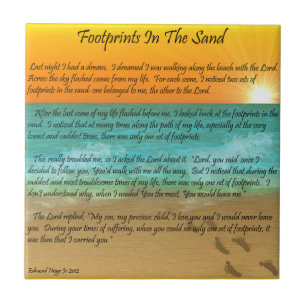 Carreau En Céramique Empreintes de pas dans le sable