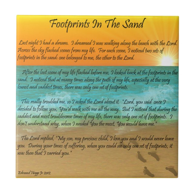 Carreau En Céramique Empreintes de pas dans le sable (Devant)