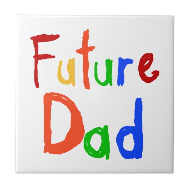 Carreau En Céramique Enfant Texte Futur Papa T-shirts et cadeaux (Devant)