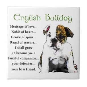 Carreau En Céramique English Bulldog Heritage of Love