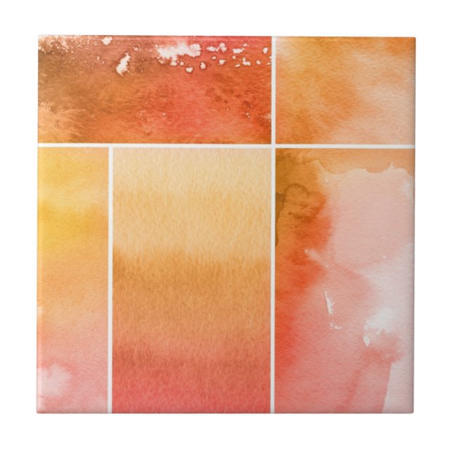 Carreau En Céramique Ensemble de l'abrégé sur 4 peints à la main (Devant)