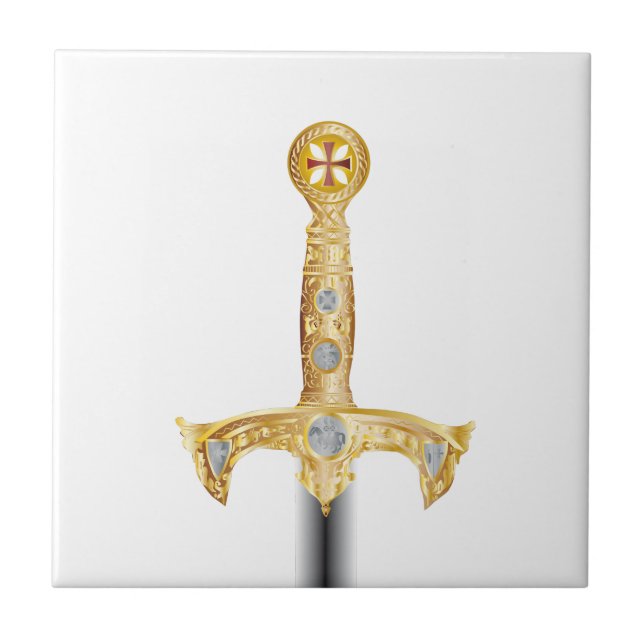 Carreau En Céramique Épée d'un chevalier Templar (Devant)