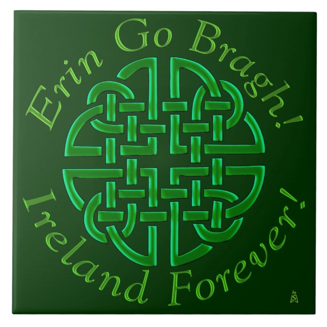 Carreau En Céramique Erin vont Bragh ! Noeud ! (Carreau de céramique) (Devant)