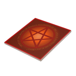 Carreau En Céramique Esprit d'autel de pentagramme du feu