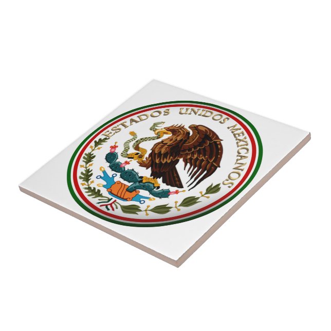 Carreau En Céramique Estados Unidos Mexicanos (Aigle du drapeau mexicai (Côté)