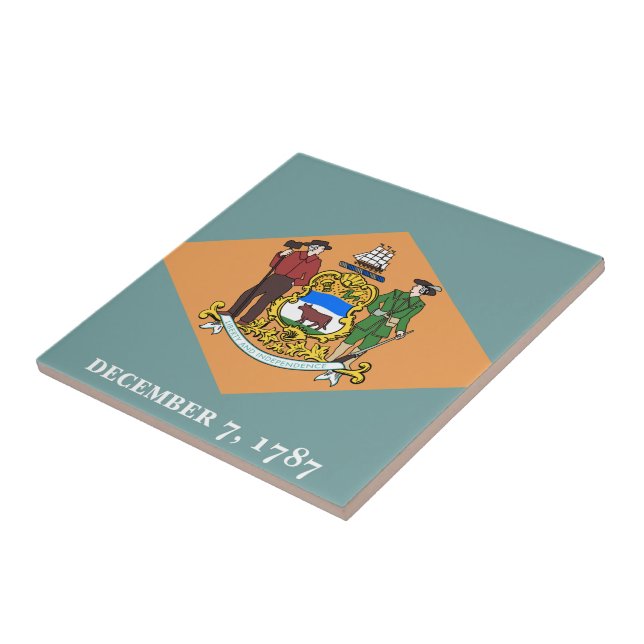 Carreau En Céramique État du drapeau du Delaware (Côté)