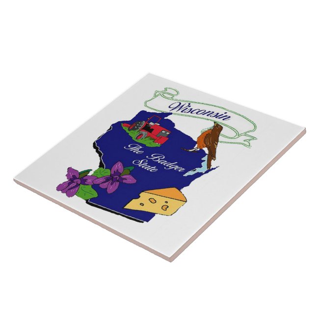 Carreau En Céramique État du Wisconsin (Côté)