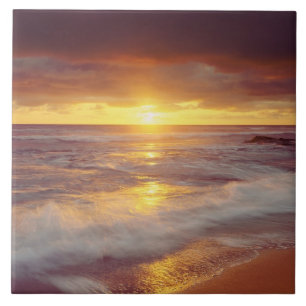 Carreau En Céramique États-Unis, Californie, San Diego. Plage de Sunse