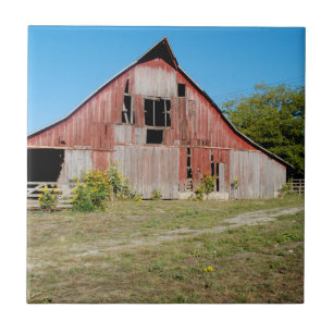 Carreau En Céramique États-Unis, Kansas, Vieille grange rouge