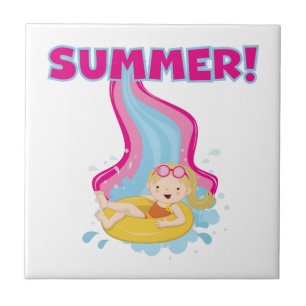 Carreau En Céramique Été blond de fille