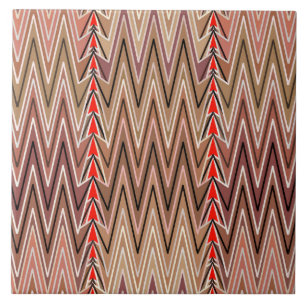 Carreau En Céramique Ethnique Chevron Damask, Taupe Tan et Beige