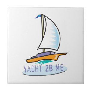 Carreau En Céramique Étiquette de bateau du yacht 2B Me™_logo