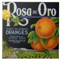 Étiquette de caisse de Rosa de Oro Orange