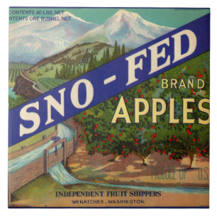 Carreau En Céramique Étiquette de caisse de Sno-Fed Apple