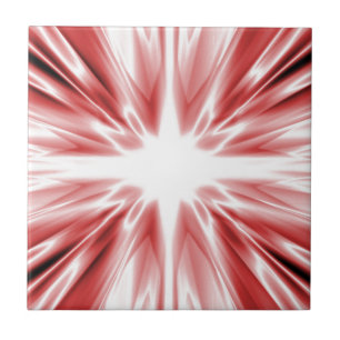 Carreau En Céramique étoile brillante en soie rouge