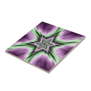 Carreau En Céramique Étoile en tuiles violet et verte