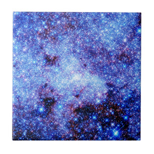 Carreau En Céramique Étoiles à étincelles bleues