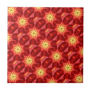Carreau En Céramique étoiles d'or sur carrelage rouge