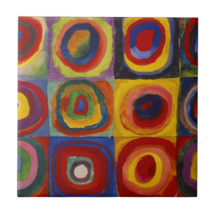 Carreau En Céramique Étude des couleurs des cercles Carré