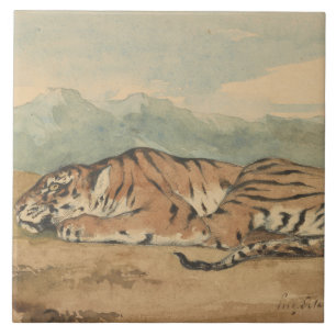 Carreau En Céramique Eugene Delacroix - tigre royal