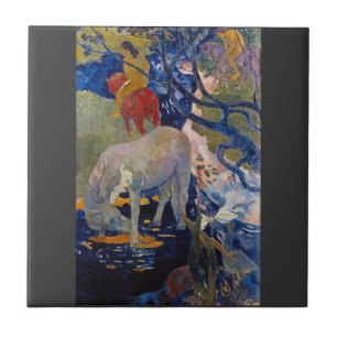 Carreau En Céramique Eugène Henri Paul Gauguin - le cheval blanc
