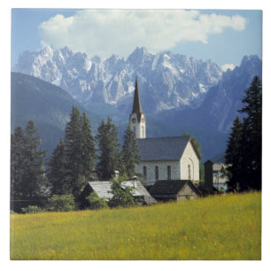 Carreau En Céramique Europe, Autriche, Gosau. La flèche de l'église
