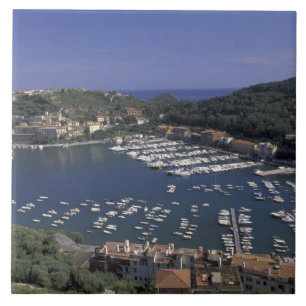 Carreau En Céramique Europe, Italie, Toscane, Porto Ercole, Vue de