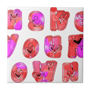 Carreau En Céramique Faites votre propre coeur Art Design d'impression