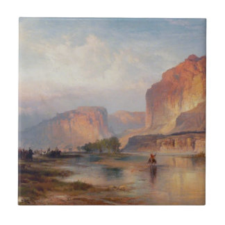 Carreau En Céramique Falaises de la rivière Green - Thomas Moran (1874)
