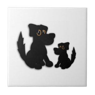Carreau En Céramique Famille Black Dog