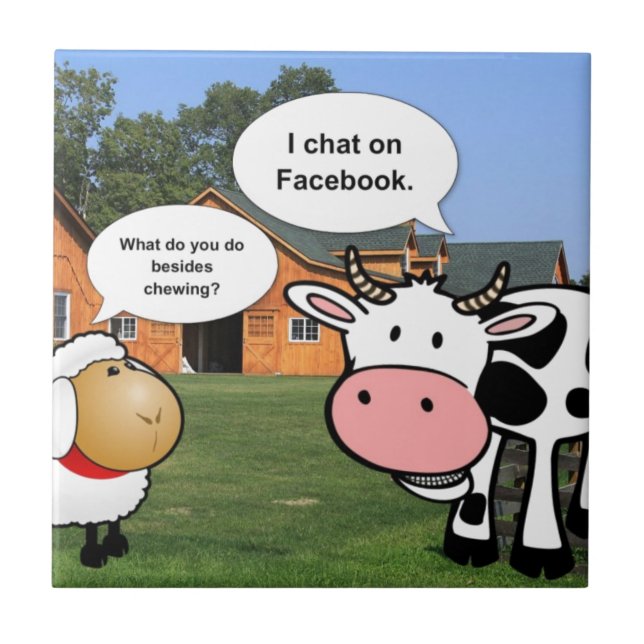Carreau En Céramique Farm animals cute cartoon funny chat (Devant)