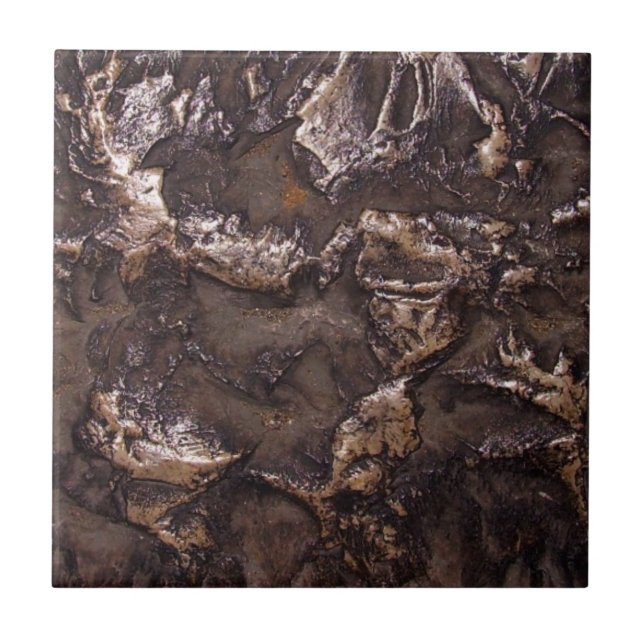 Carreau En Céramique Fausse texture en pierre en bronze (Devant)
