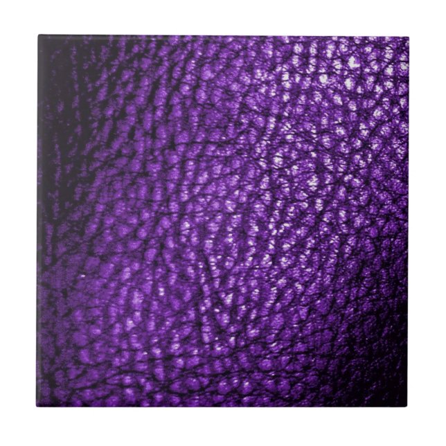 Carreau En Céramique Faux Deep Royal Purple cuir - Design Solide (Devant)