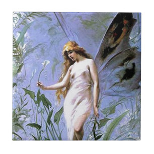 Carreau En Céramique Fée vintage de lis