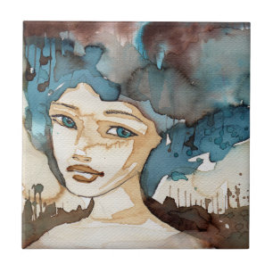 Carreau En Céramique Femme bleue