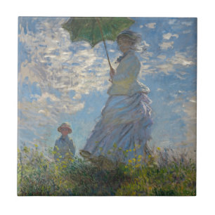 Carreau En Céramique Femme de Claude Monet avec un parasol 1875
